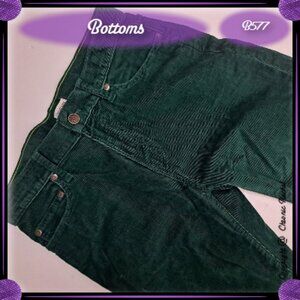 Green Corduroy Adjustable-Waist Pants